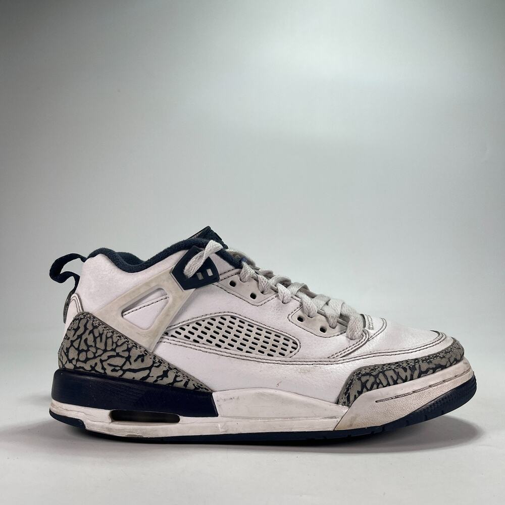 Jordan Spizike Low White Obsidian Casual Sneakers Shoes FQ3950-104 Youth Size 6Y